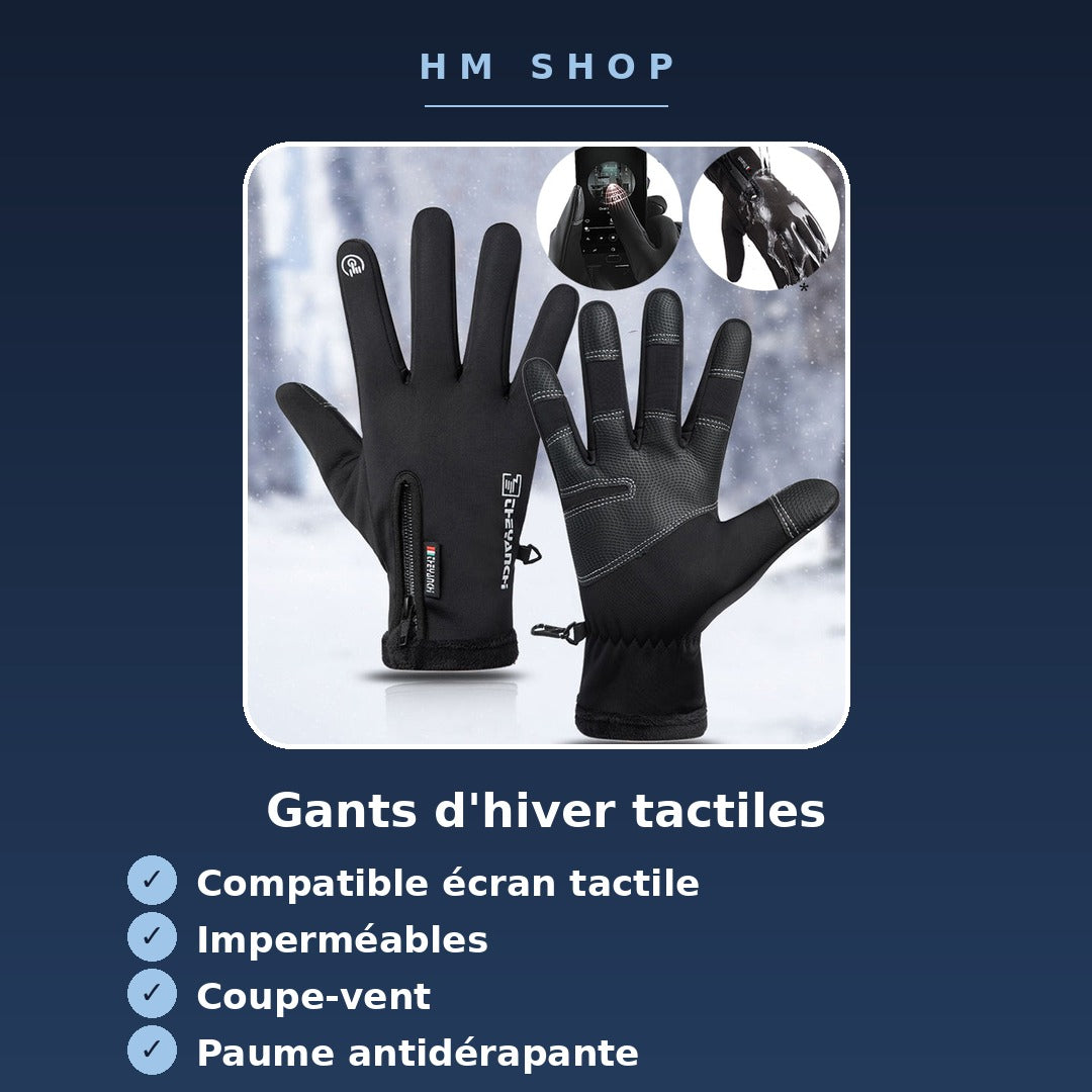 Gants d'hiver tactiles – Chauds, imperméables et compatibles écran