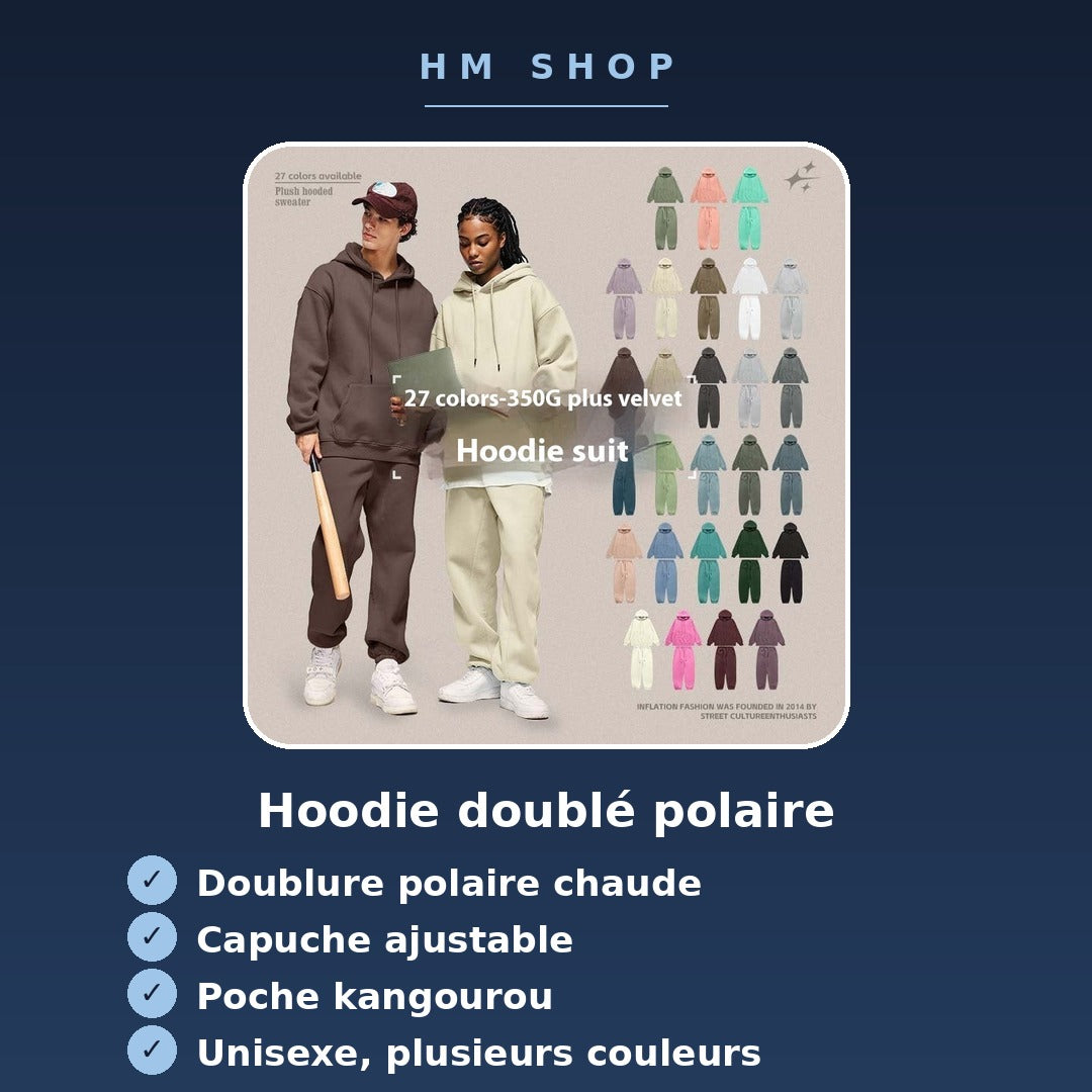 Hoodie doublé polaire – Sweat à capuche chaud
